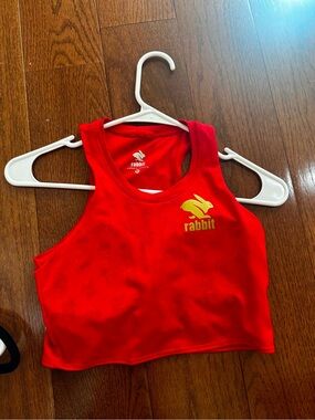 Rabbit Red Crop Tank Top - Women's Athletic Crop